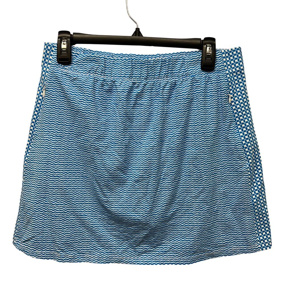 J. McLaughlin Blue White Athletic Skort With Side Pockets & Built-In Shorts  L